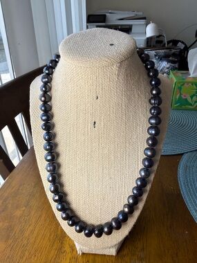Classic Black (Peacock) Freshwater Pearl Necklace - Elegant Women’s Jewelry